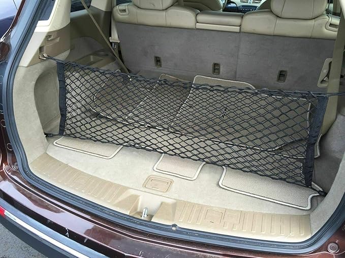 Rear Trunk Organizer Cargo Net for Acura MDX 2007–2013 – Envelope Style Cargo Net for SUV – Premium Mesh Elastic Car Trunk Organizer Vehicle Carrier Storage–Compatible with Acura MDX