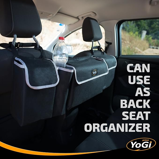 YoGi Prime Trunk Organizer for Suv | Hanging Trunk Organizer, Cars Trunk Organizers | Waterproof, 4 Pocket Backseat Storage Solution | Easy Install, Durable and Versatile