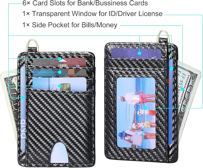 GEEAD Slim Minimalist Front Pocket RFID Blocking Card Holder Wallets for Men & Women