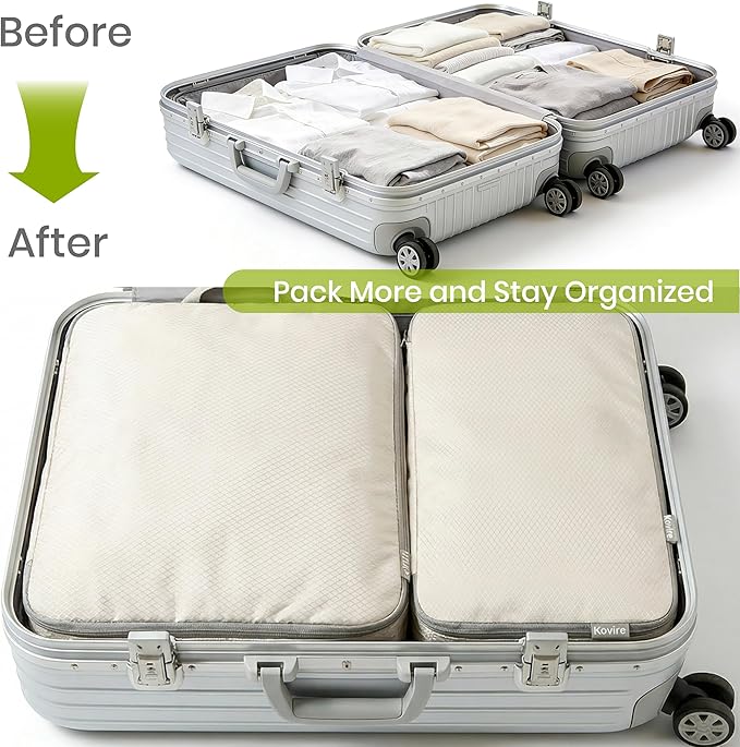 Compression Packing Cubes for Travel, Set of 10 Expandable Luggage Organizers with Shoe Bag, Lightweight Water-Resistant Suitcase Essentials for Carry-on & Checked Luggage, Green