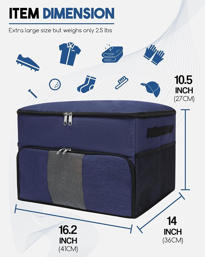 Golf Trunk Organizer for Golf Shoes Clothes Gloves Hats Large Collapsible Golf Storage Box with 4 Dividers Water-Resistant Golf Shoe Bag for 2 Pair of Shoes Golfing Accessories for Men Women Golfers