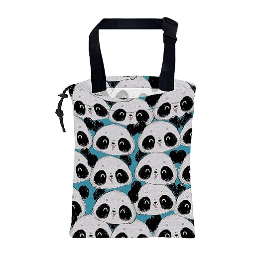 Car Garbage Bag Cute Panda Hanging Canvas Car Trash Bag Waterproof Drawstring Car Back Seat Organizer for Car Back Front Seat Console with Adjustable Buckle