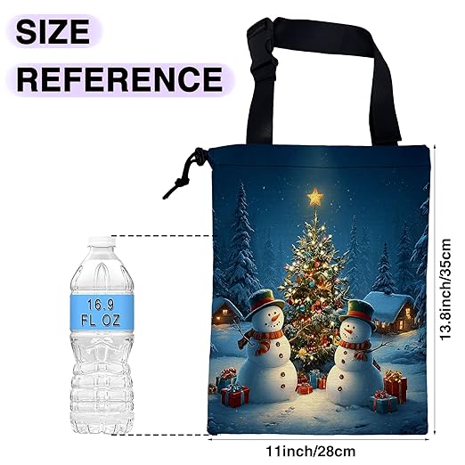 Car Trash Bag Hanging Merry Xmas Car Trash Can for Back Seat Waterproof Car Trash Bin with Adjustable Straps and Drawstring for Car Accessories Vehicle Travelling Camping