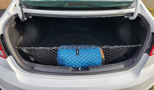 Envelope Style Elastic Trunk Mesh Cargo Net for Hyundai Elantra SE SEL Sport 2016-2026 - Premium Trunk Organizer and Storage - Luggage Net for Sedan - Best Car Organizer for Hyundai Elantra (AD)