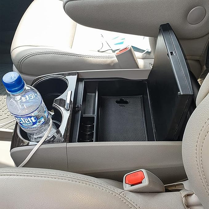 EDBETOS 2PCS/Set Center Console Organizer Compatible with Toyota Sienna 2015-2018 2019 2020 Interior Accessories Console Drawer Insert Tray and Sienna Secondary Armrest Storage Box, ABS Material