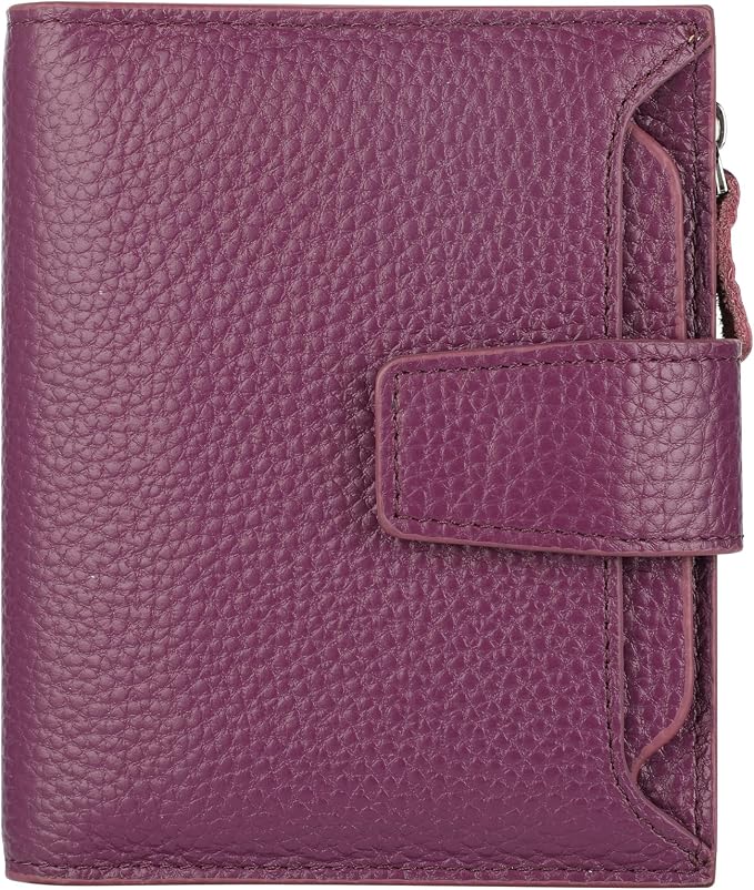 Lavemi Small Compact Women Wallet RFID Blocking Genuine Leather Bifold Purse with ID Windows