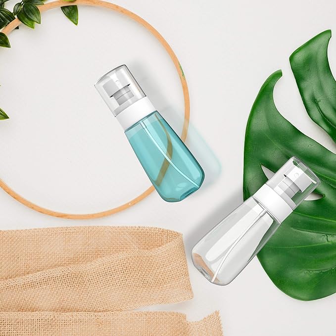 RELANOR Pack 2 Small Spray Bottle Travel Size 3.39oz/100ml - Fine Mist Mini Empty Spray Bottles - Leak Proof - for Toners, Face & Hair Mist