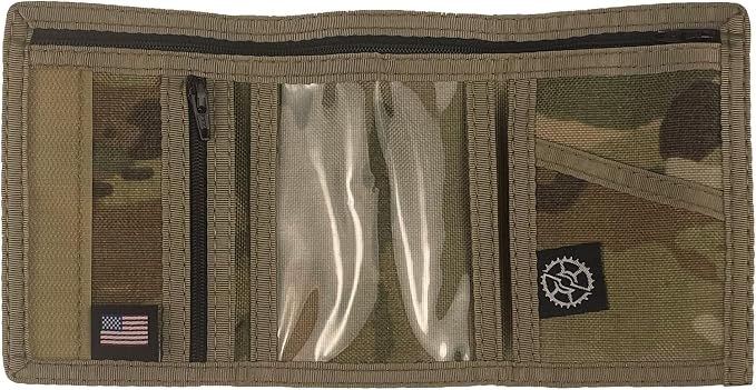 Sprocket Nylon Trifold Wallet with Zippered Coin Pocket & ID Window (MultiCam Camo)