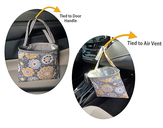 Car Trash Bag Hanging Front Seat Back Seat Headrest Console - Car Trash Bin with Reusable Waterproof Liner and Disposable Bags - Car Waste Basket (Small Teal)