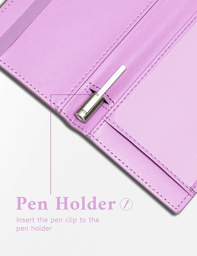 Zreal Checkbook Cover for Women, Premium Vegan Leather Checkbook Holder for Top & Side Tear Duplicate Checks with RFID Blocking (Lilac Purple)