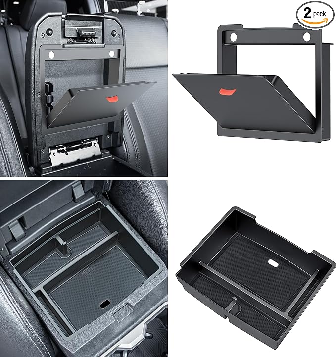 Sinvanho Center Console Organizer Compatible with 2024 2025 Toyota Tacoma (4th Gen) Accessories, Interior Insert Magnet Armrest Box Hidden Secondary Secret Privacy Storage Box Tray Coin Holder, 2 PCS