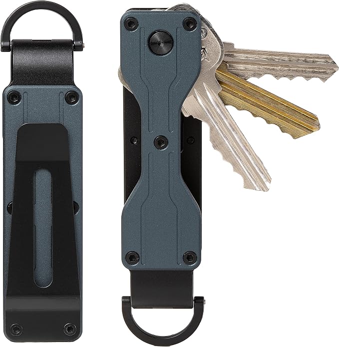 Compact Metal Key Organizer Minimalist Key Holder Secures 1-5 Keys | Durable solid metal key case, slim pocket design, safely holds up to 5 keys, lightweight portable daily keychain accessory
