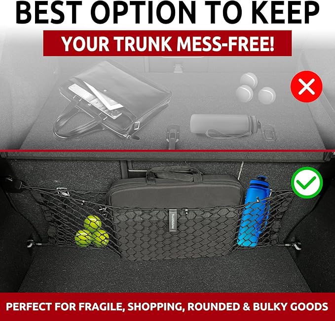 Envelope Style Automotive Elastic Trunk Mesh Cargo Net for Volvo XC40 2018-2026 - Premium Trunk Organizers and Storage - Luggage Net for SUV - Best Car Organizer for Volvo XC 40