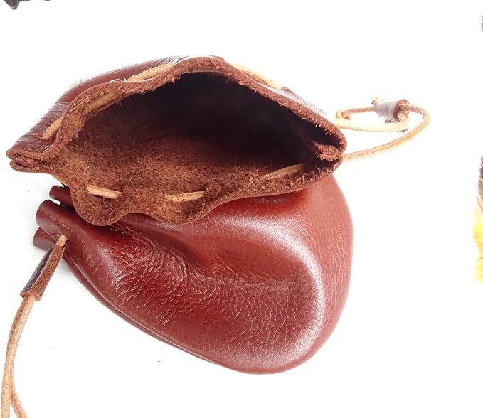 Fantastic Workmanship Genuine Leather Drawstring Coin Purse
