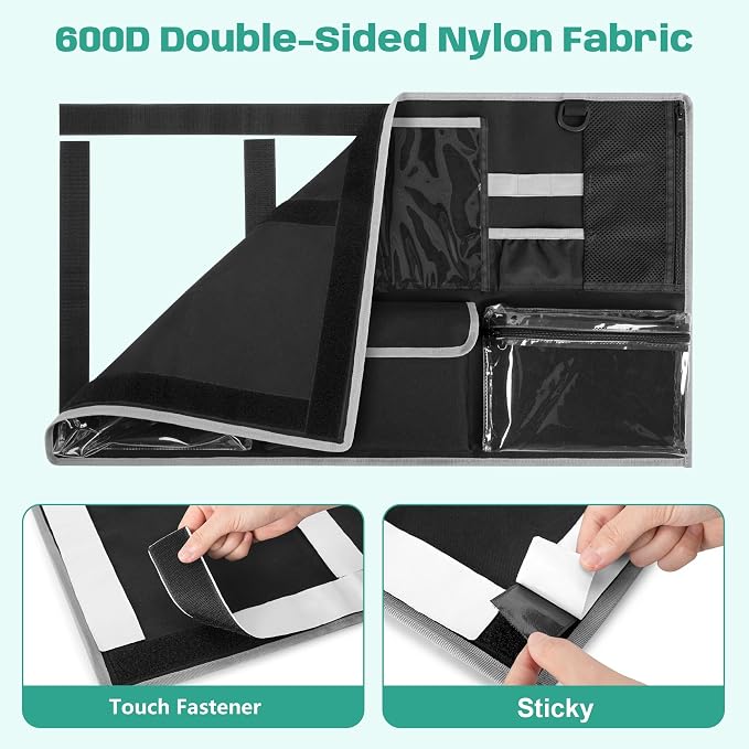 PGmoon 30” L X 17.5” W Camp Trunk Lid Organizer for Summer Camp, College, Travel, Storage with Multiple Pockets (Bag Only)