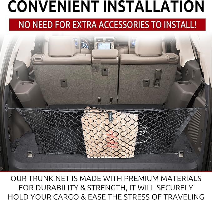 Envelope Style Automotive Elastic Trunk Mesh Cargo Net for Lexus GX460 2010-2023 - Premium Trunk Organizers and Storage - Luggage Net for SUV