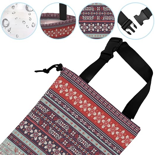 Car Trash Bag Boho Carnival Car Garbage Bag Hanging Car Trash Can for Back Seat with Drawstring