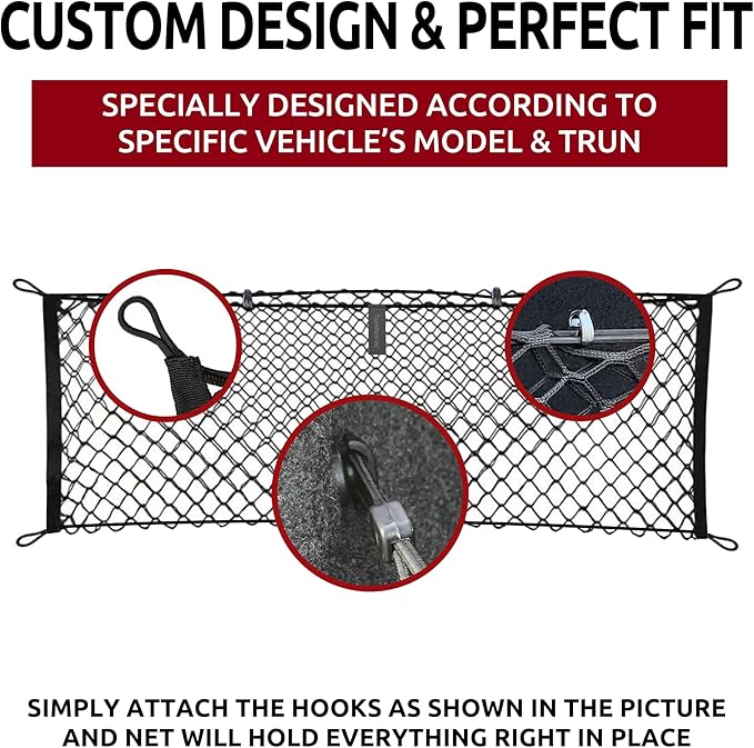 Envelope Style Automotive Elastic Trunk Mesh Cargo Net for Subaru WRX Impreza WRX STI 2015-2024 - Premium Trunk Organizers and Storage - Best Car Organizer for Subaru WRX Impreza WRX STI