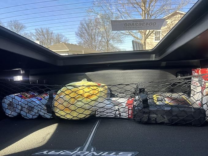3 Pocket Cargo Net Trunk Cargo Organizer Storage for Chevrolet C7 Corvette 2015-2019 – Envelope Style Cargo Net for Coupe - Premium Mesh Car Trunk Organizer – Compatible with Corvette