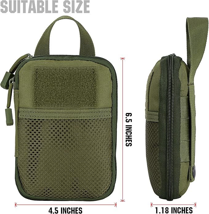 IronSeals Tactical Molle EDC Pouch Utility Tool Pouch Compact Pocket Organizer Pouch with US Flag Patch