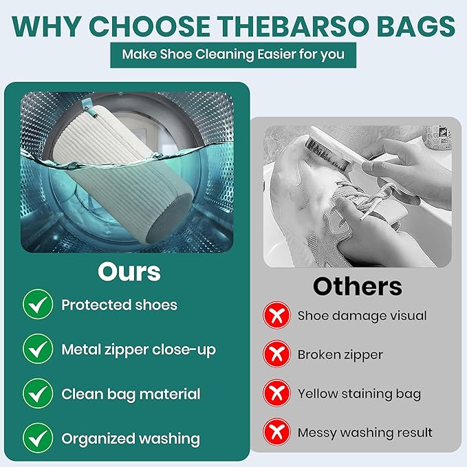 2 Pack Heavy Duty Shoe Wash Bags, 440g Reusable Sneaker Laundry Bags with Durable Zipper for Sneakers, Slippers & Boots – New2026