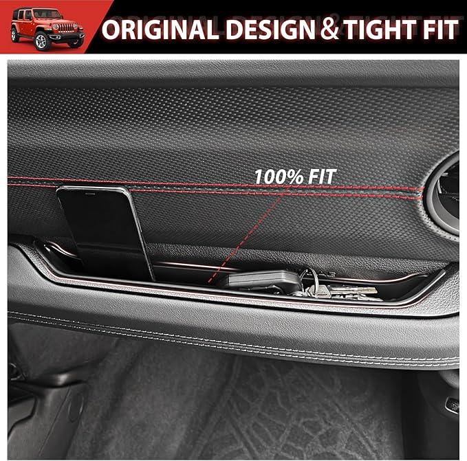 Center Console Organizer for 2018-2023 Jeep Wrangler JL JLU 4XE/Gladiator JT Gear Shift Console Side Tray GrabTray Passenger Hanging Armrest Storage Box for Wrangler&Gladiator(18-23 4-piece)