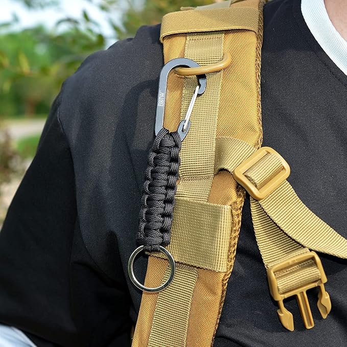 EOTW Carabiner Keychain,Paracord Keychain Small Aluminum Clip D Ring for Camping, Hiking, Fishing, Or As A Key Organizer