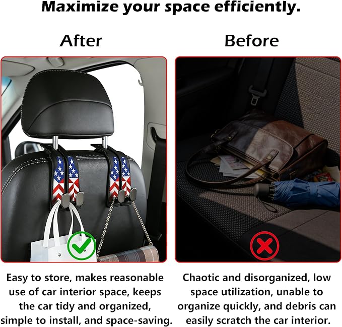 Purse Hook for Car -Universal Premium materials silicone and Aluminum-Magnesium Alloy Double Car Seat Back Storage Hook for Purses, Handbags, Bags Bottle pattern (2 Pack) Black