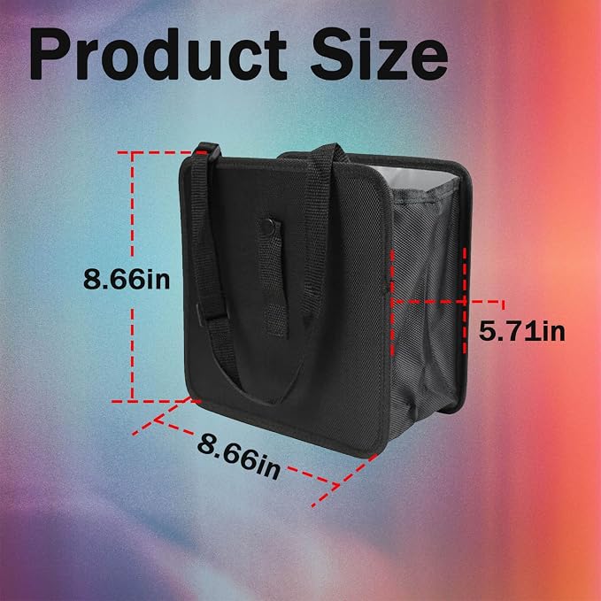 Car Trash Can, Oxford Cloth Foldable Car Trash Bin Hanging, 1.85 Gallon Capacity Garbage Bag Organizer, Leak-Proof Waterproof Auto Storage Container (Medium)