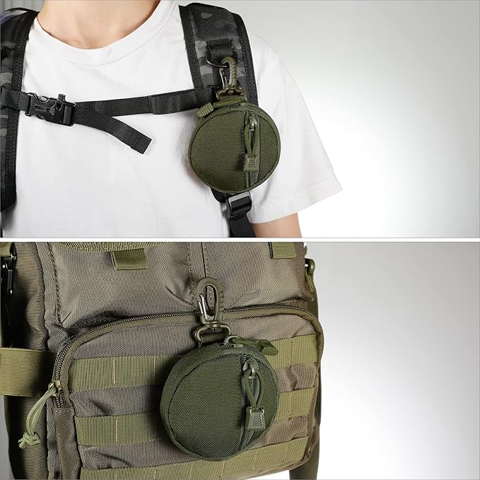 FRTKK 2 Pack Tactical Compact EDC Pouches Military Molle Utility Pouch Accessories Organizer Pouch Coin Purse Keychain Pocket Credit Card Holder Waist Pack