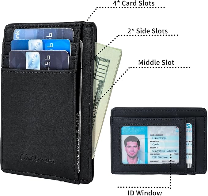 Chelmon Slim Wallet for Men, Minimalist Front Pocket RFID Blocking Credit Card Holder