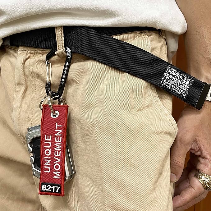 Rough Enough Carabiner Keychain Clip with Triple 3 Keyring Buckle Aluminum Alloy Metal for EDC Preppy Teens Men
