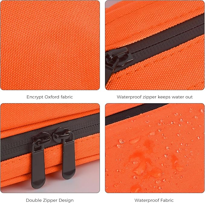 SINLAND Travel Toiletry Bag Water-resistant with Hanging Hook for Mens Large Packing with Waterproof Wet/Dry Compartment Travel Shower Bags Travel Toiletry Organizer Dopp Kit Shaving Bag