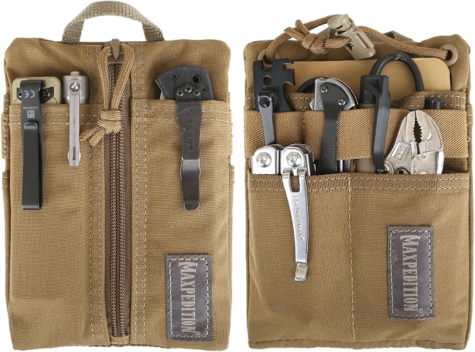 MAXPEDITION Platy Pocket Organizer, Durable EDC Tool Pouch for Men, Neck Wallet with Paracord Lanyard, Holds Flashlight, Multitool, Pen, Notebook