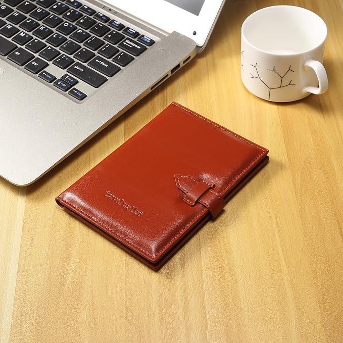 Passport Holder for Travel Essentials, Passport Wallet Cover Card holder Case for Travel Must Haves Accessories, Passport Book Holders for Women and Men, Dark Brown