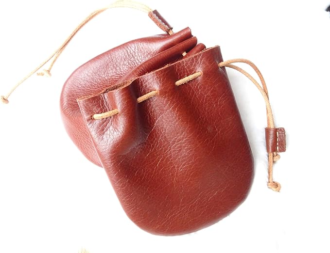 Fantastic Workmanship Genuine Leather Drawstring Coin Purse