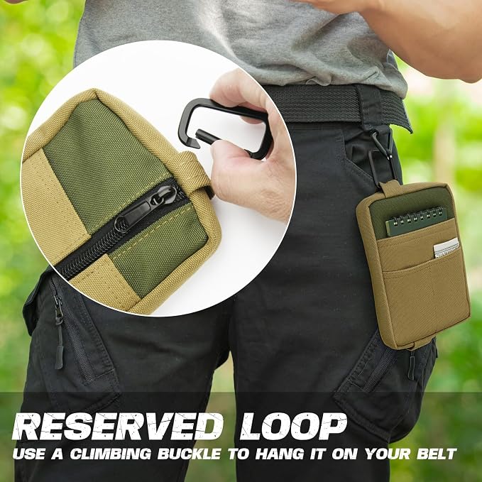 EDC Organizer Pouch for Men, Oxford Fabric EDC Pocket Organizer Multitool Pocket Pouch Small Storage Bag for Multi-Tool, Flashlight, Pen, Credit Card, Cash, Notebook