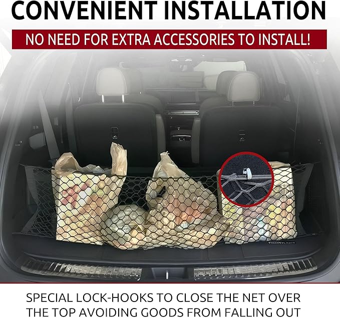 Envelope Style Automotive Elastic Trunk Mesh Cargo Net for Hyundai Palisade 2020-2025 - Premium Trunk Organizers and Storage - Luggage Net for SUV