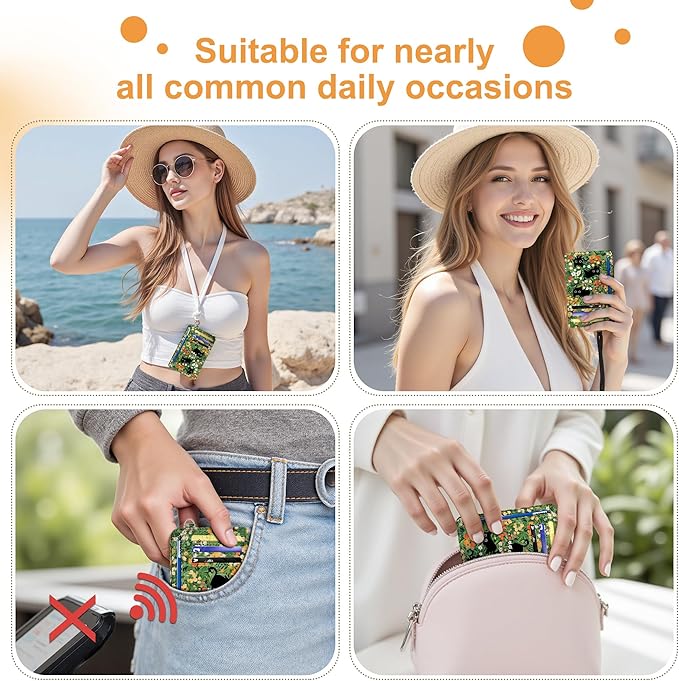 SEAVILIA Credit Card Holder for Women, Black Cat RFID Wallet Women, Slim Minimalist Front Pocket Card Holder, Cute Thin Travel RFID Blocking Card Case, Small Wallets Woman Gifts Girls