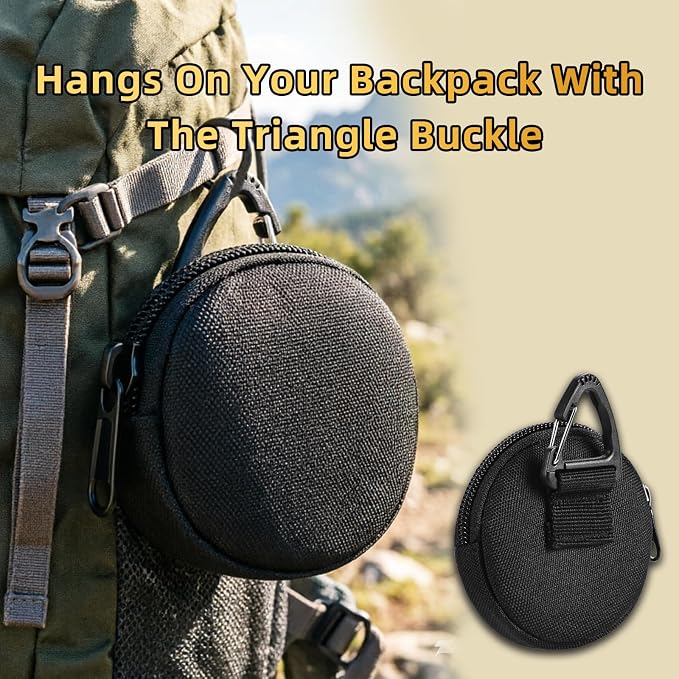 Coin Pouch for Men 3PCS Black, 1000D Nylon Small Zipper Change Purse with Triangle Buckle, Mini Portable Compact Pocket Coin Holder for Loose Change
