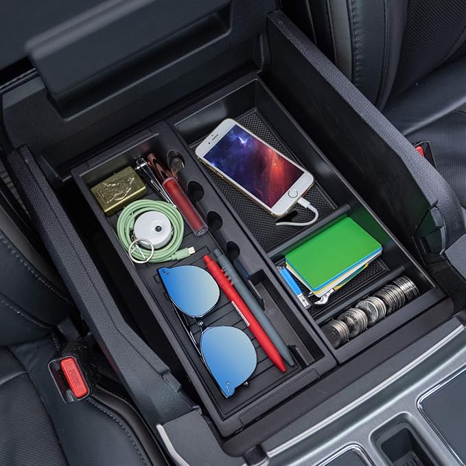 PIMCAR Compatible with Ford 2015-2020 F150, 2017-2022 F250 F350 F450, 2018-2024 Expedition Center Console Organizer Insert Tray Pallet Storage Accessories (Work Great with The Factory Tray)-One Piece