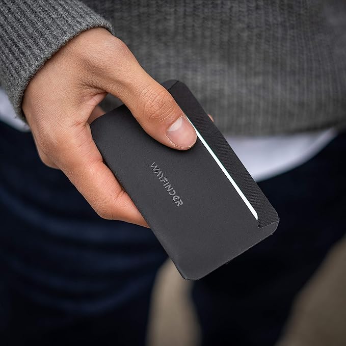 WAYFINDER - Flux - Minimalist Slim Front Pocket Card Holder Wallet For Men - Black