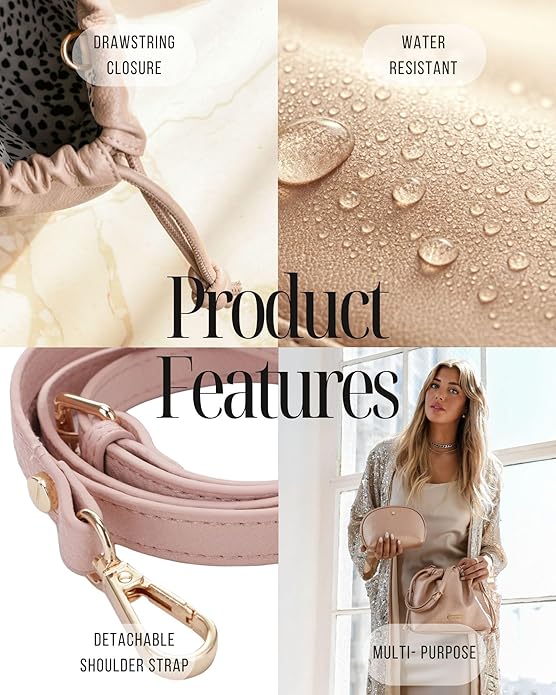 Mali+Lili Lola Beauty Bag Duo, Makeup Bag Travel Cosmetic Bag Set of 2, Vegan Leather Purse Crossbody Bags for Women and Girls, Cute Makeup Pouch, Travel Pouch, Crossbody Purses for Women | Duo