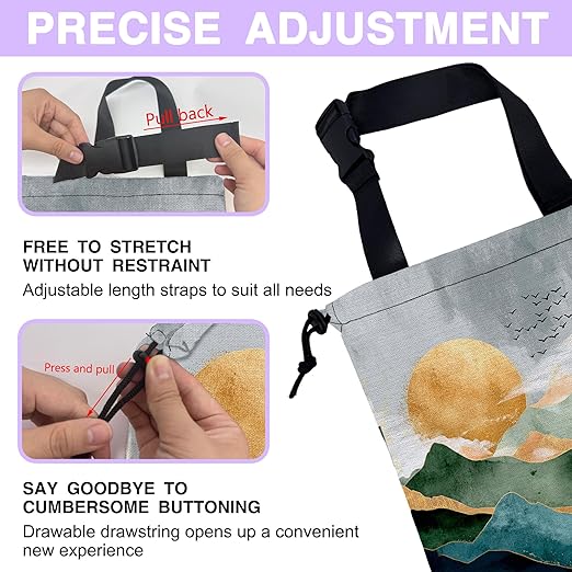 Car Trash Bag Hanging Golden Mountain Sun Car Trash Can for Back Seat Waterproof Car Garbage Can with Adjustable Straps and Drawstring for Car Accessories Vehicle Travelling Camping