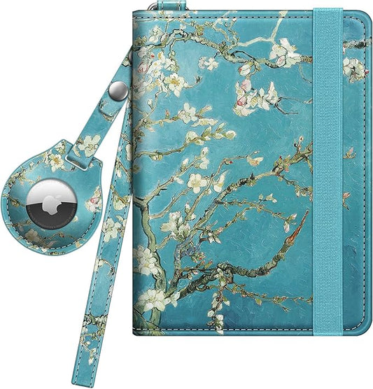 Fintie Passport Holder with Airtag Holder, Slim Travel Wallet RFID Blocking Passport Cover Protector Essentials with Credit Card Slots for Women/Men