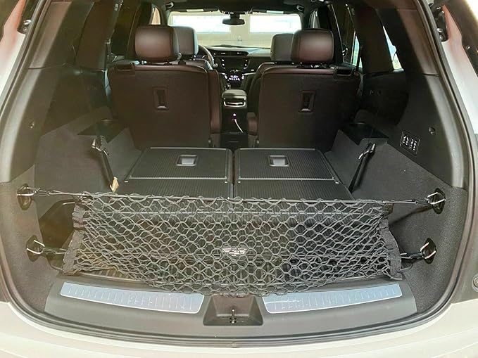 Rear Trunk Organizer Cargo Net for Cadillac XT6 2020–2025 – Envelope Style Cargo Net for SUV–Premium Mesh Elastic Car Trunk Organizer Vehicle Carrier Storage–Compatible with Caddy XT6