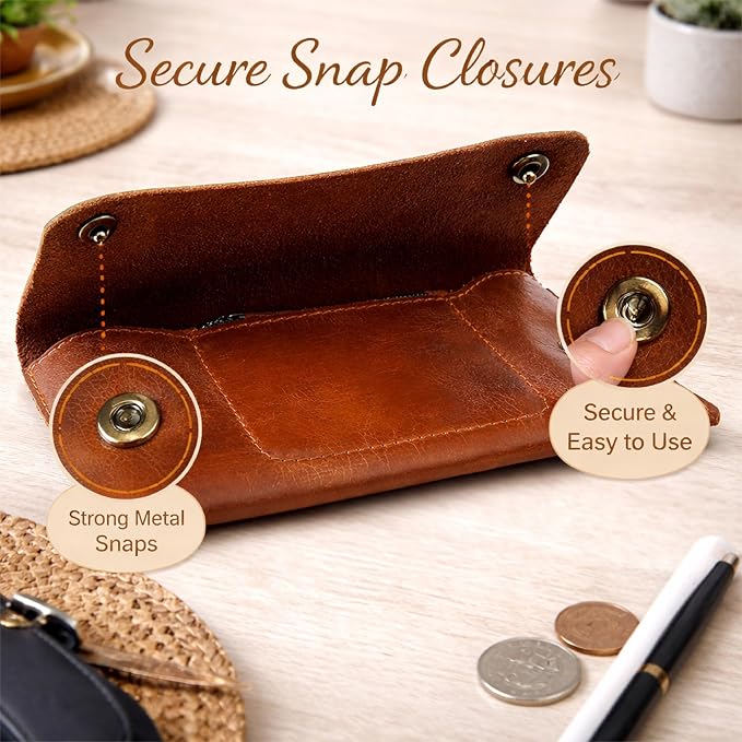 Leather Currency Pouch, Currency Organiser, Dollar Bills Holder, Bills Organizer, Money Envelope with Mobile Pocket, Money Bag For Men & Women (TAN)