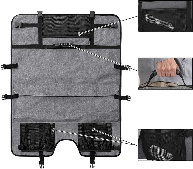CURMIO 24 Inch Monitor Carrying Case, Universal 24" Computer Monitor Bag with Rubber Handle and Pockets, Gray (Patented Pending)