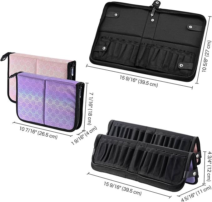 BYOOTIQUE Makeup Brush Holder Bag Foldable Cosmetic Case ForgetMeNot 2 Pack