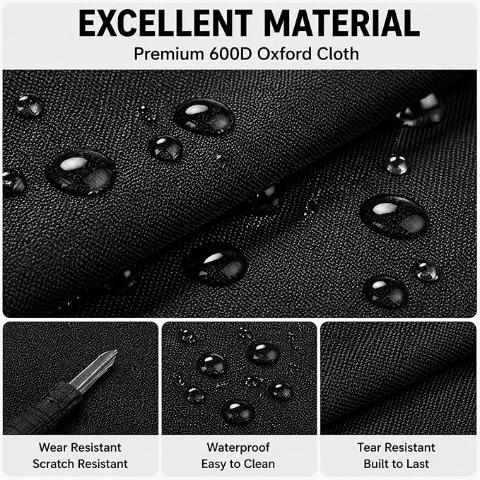 Car Trunk Organizer, Waterproof Backseat Hanging Large Storage with Adjustable Straps, Collapsible Cargo Bag with 4 Pockets, Sturdy Space Saver Frees Trunk Floor for SUV, Truck, MPV (Black)